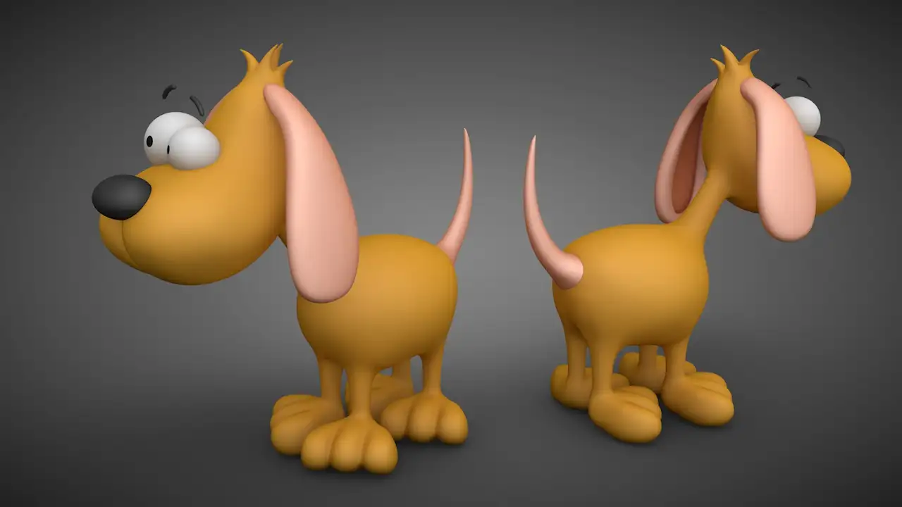 小黄狗卡通形象C4D模型 The yellow dog cartoon 3D model - C4D之家 - Dog.jpg