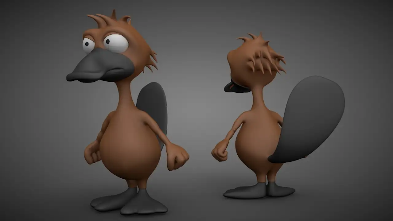 鸭嘴兽卡通形象C4D模型 Cartoon platypus 3D model - C4D之家 - Platypus.jpg