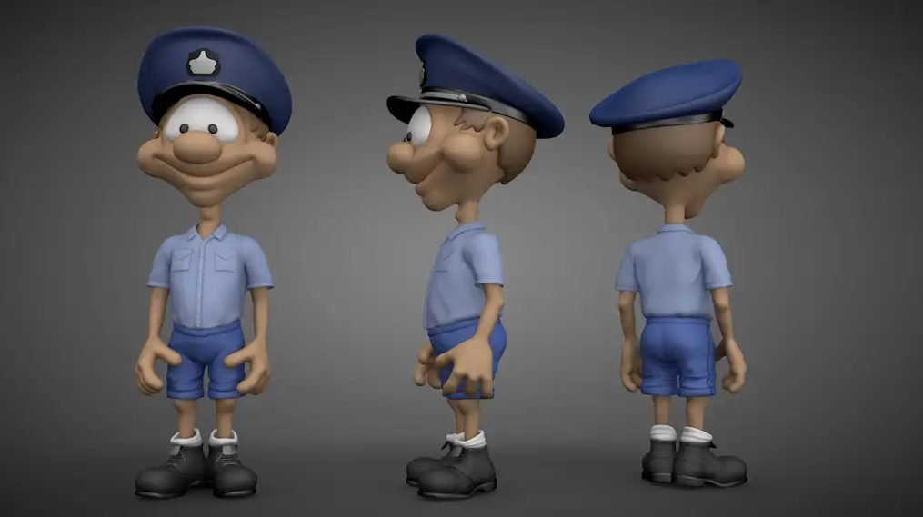 邮递员小男孩卡通形象C4D模型 PostMan 3d model