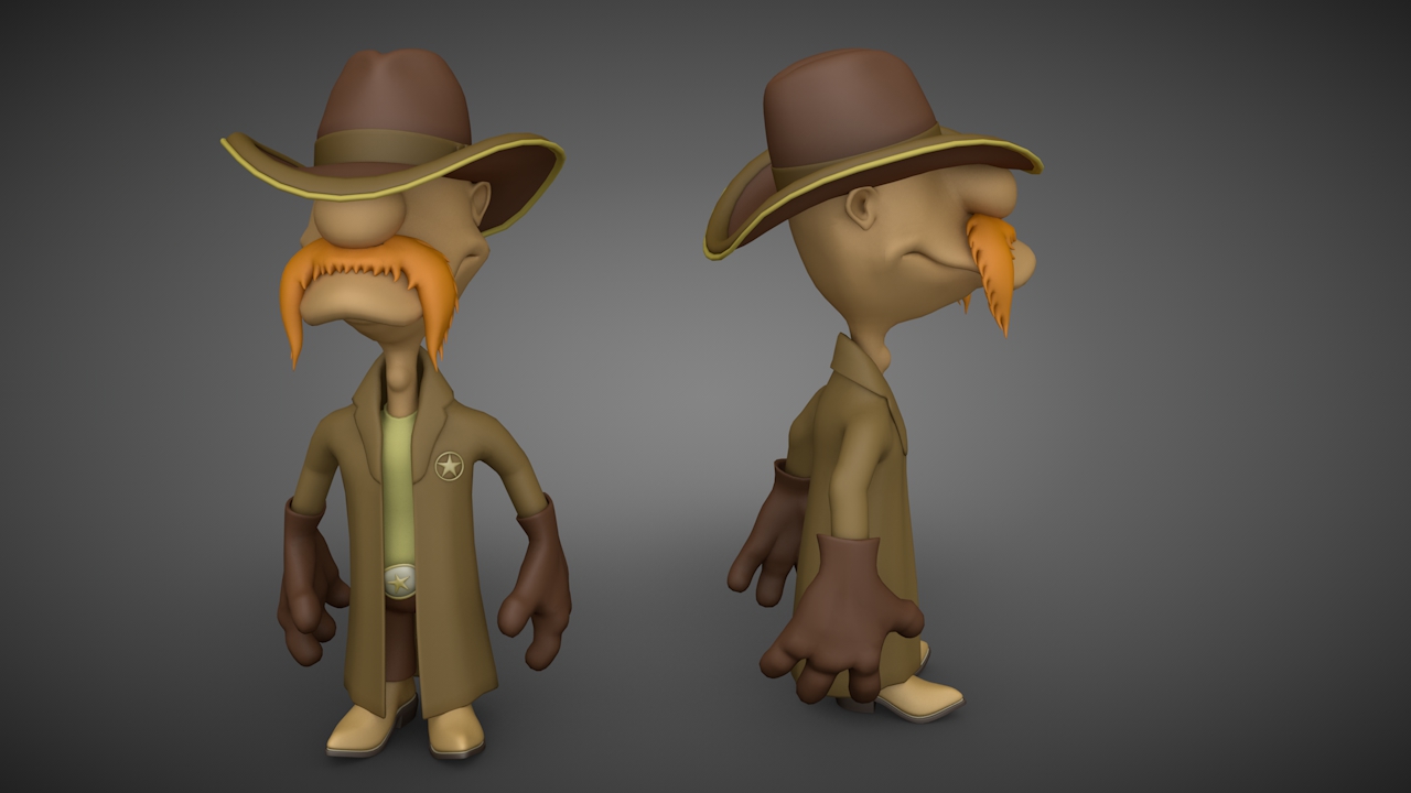 英格兰长胡子警长卡通角色C4D模型 Sheriff 3d model - C4D之家 - Shark.jpg
