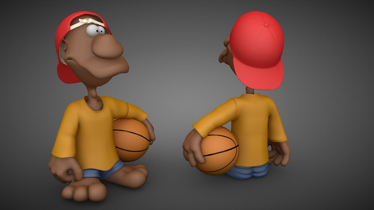 篮球小子卡通角色C4D模型 Shorty 3d model