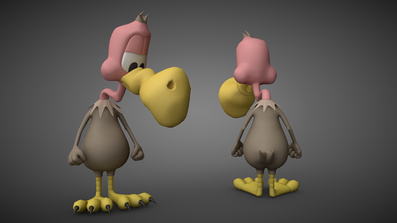 呆萌的秃鹫卡通角色C4D模型 Warped Vulture 3d model - C4D之家 - duck.jpg