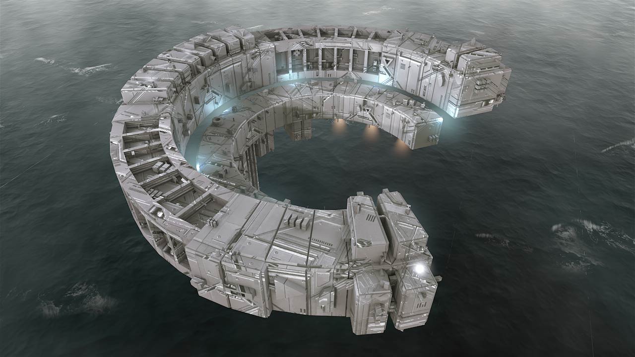 飞船 - C4D之家 - 高空中