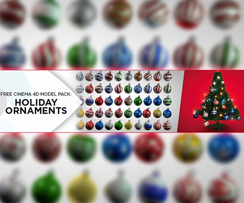 圣诞节装饰品模型及贴图材质包 HOLIDAY ORNAMENT SHADER PACK VOL. 2 - C4D之家 - holiday-pack-ornaments.jpg