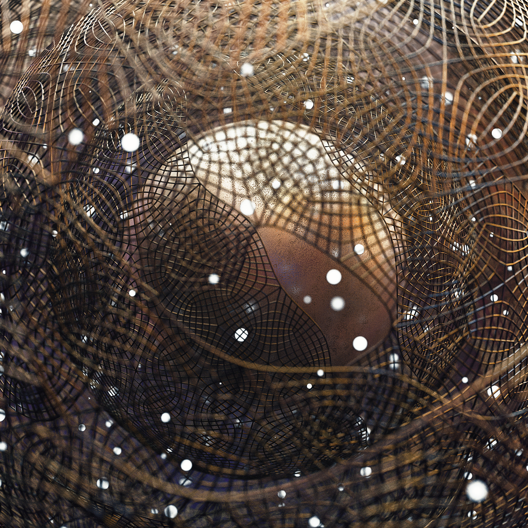 C4D实用工程第197季：金属网包裹圆球创意C4D工程文件 c4d project
