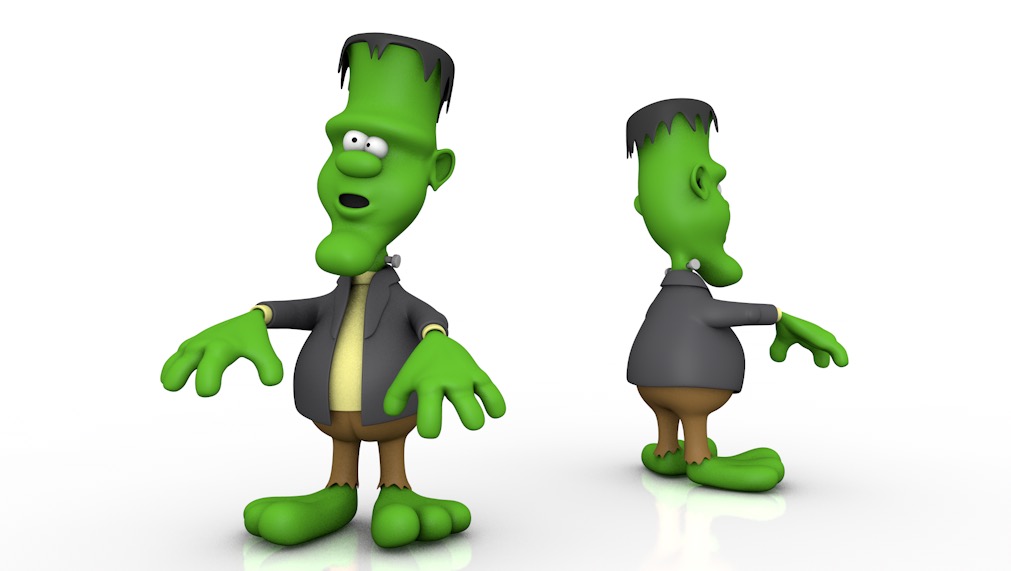 卡通绿色人弗兰克C4D模型 Frankie 3d model - C4D之家 - cinema4d_ 2016-12-17 20.42.40.jpg