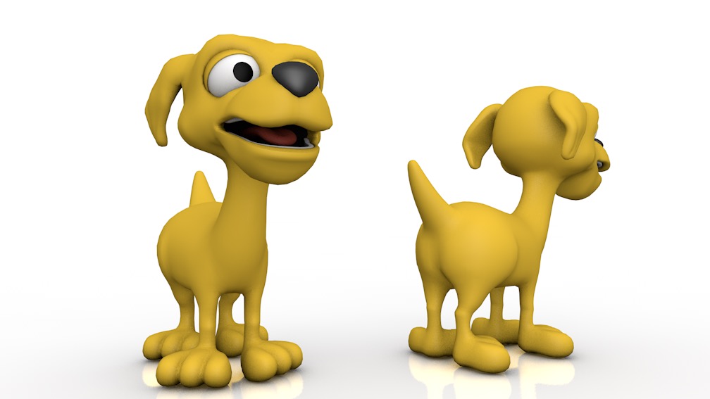 黄色小狗卡通C4D模型 Happy Dog 3d model