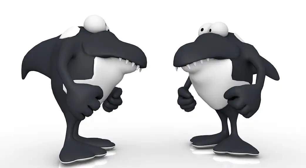 鲸鱼卡通形象 卡通虎鲸C4D模型 Killer Whale 3d model