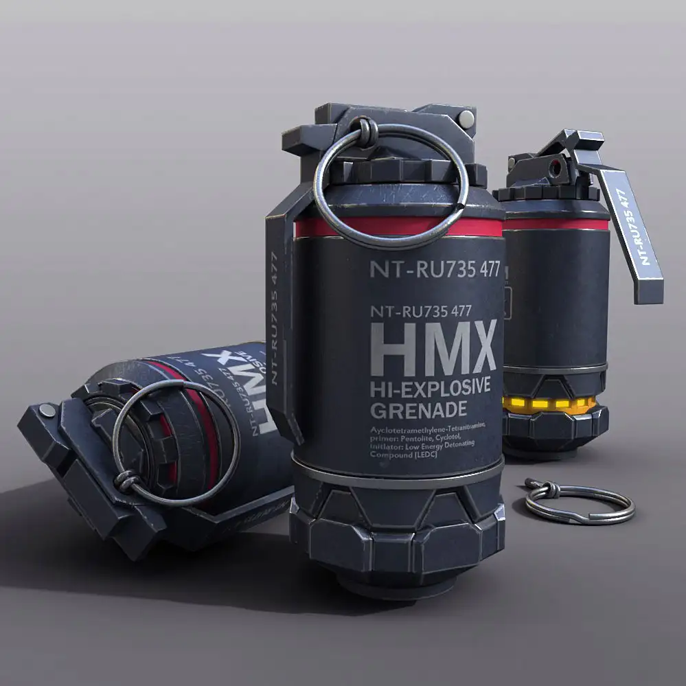 C4D手榴弹建模视频教程（俄语）hi-explosive grenade