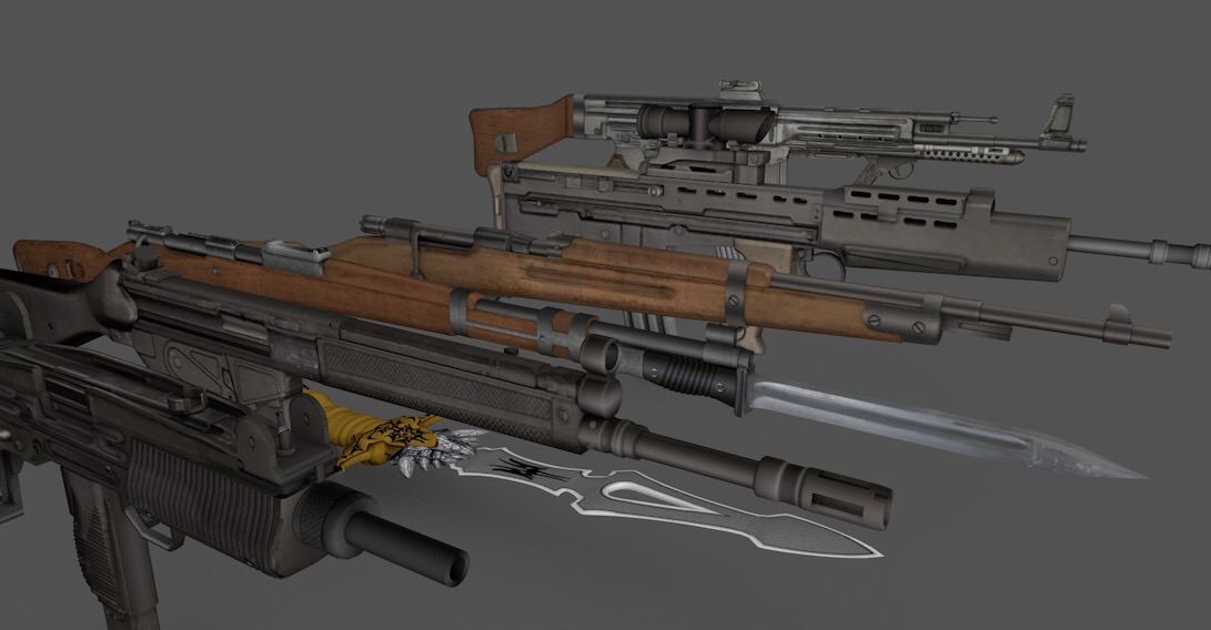 57套C4D武器模型合集（刀剑/枪械）Weapons for Cinema 4D