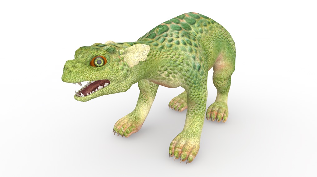 变异的蜥蜴小狗C4D游戏角色模型 Lizard Pup