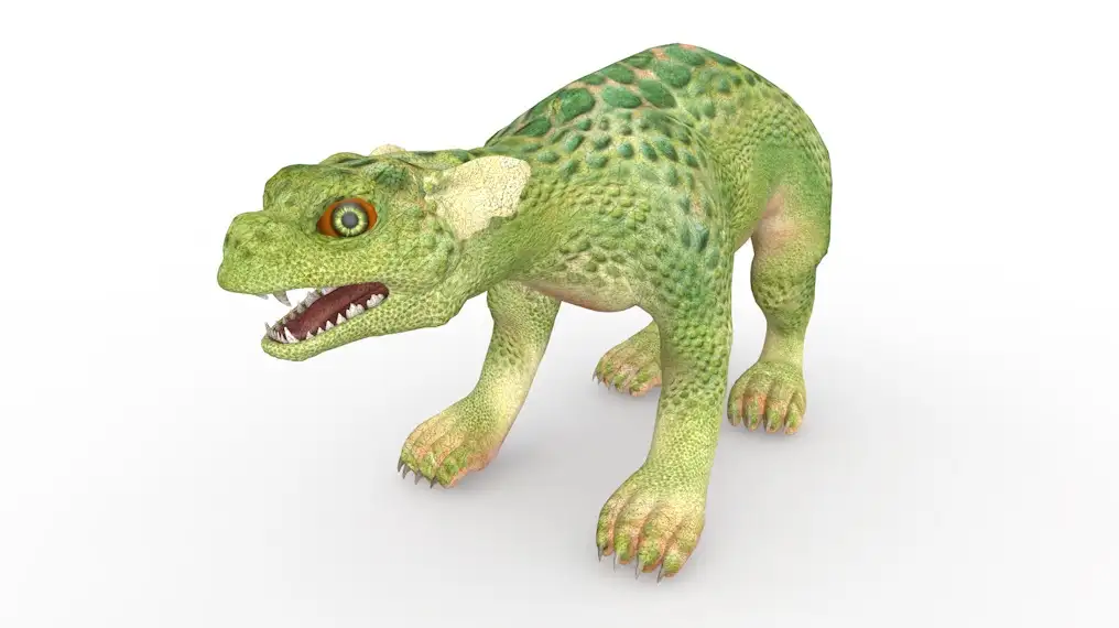 变异的蜥蜴小狗C4D游戏角色模型 Lizard Pup