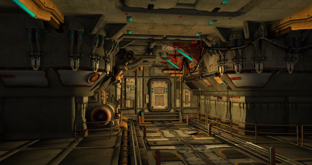 科幻机械舱局部C4D模型 Science fiction machinery