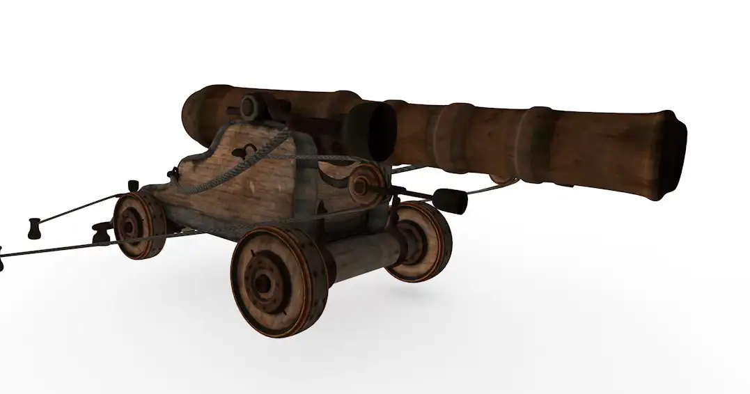 古代舰船上的土炮 大炮C4D模型 Golden Hind Canon