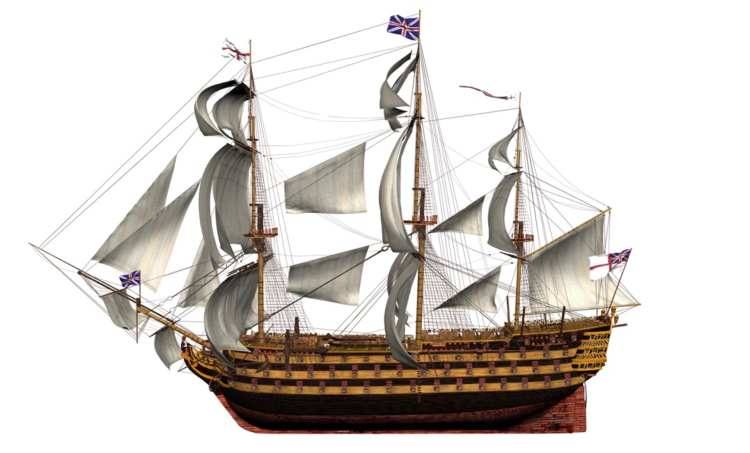 英国海军名舰胜利号风帆战列舰C4D模型 HMS Victory