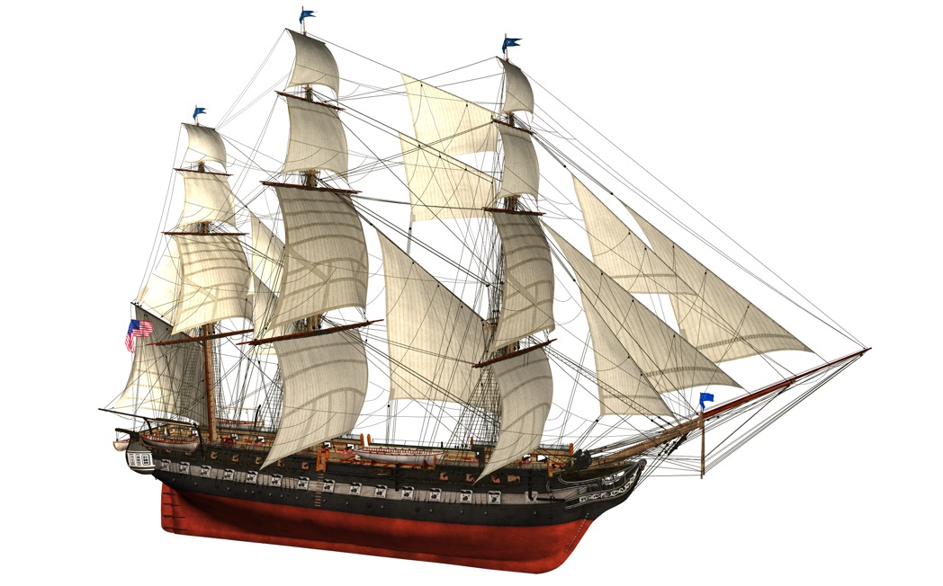 美国海军现役木壳三桅风帆护卫舰:宪法号风帆护卫舰C4D模型 USS Constitution - C4D之家 - cinema4d_ 2016-12-27 00.07.51.jpg