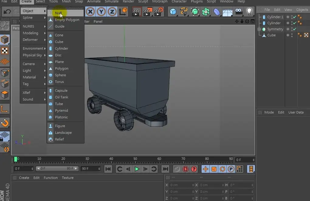 C4D侧卸式矿车建模视频教程 Mine car modeling video tutorial