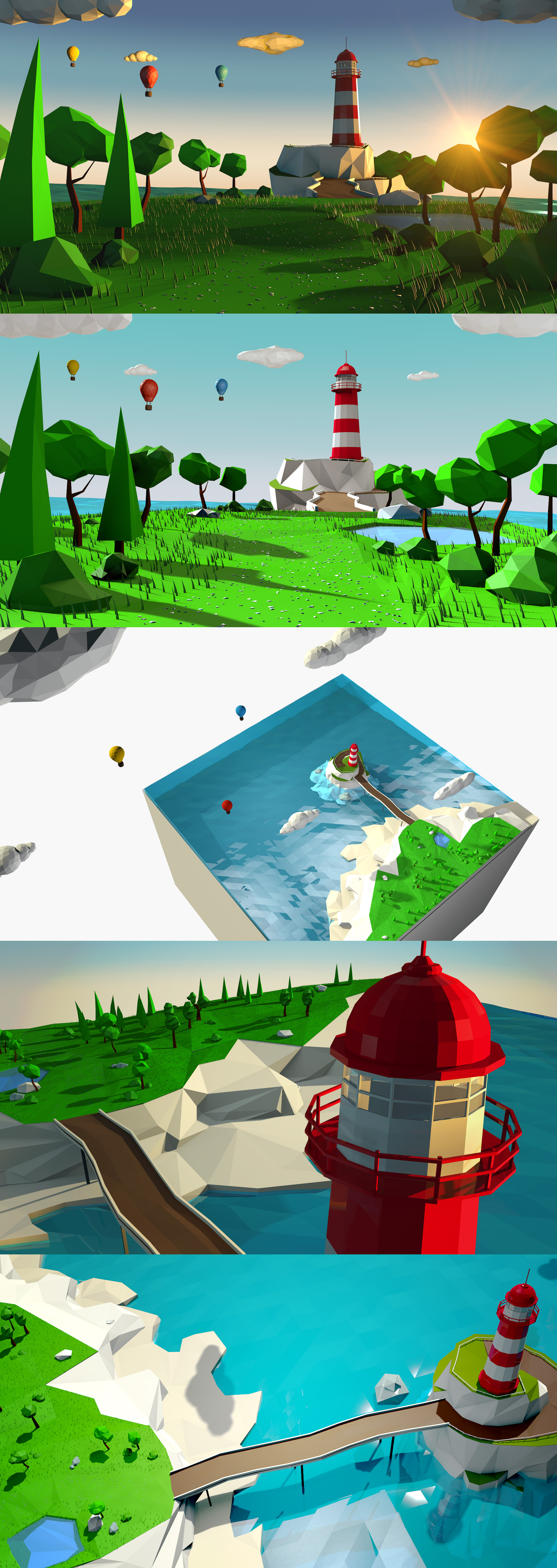 low poly 海岛灯塔 - C4D之家 - 海边灯塔.jpg