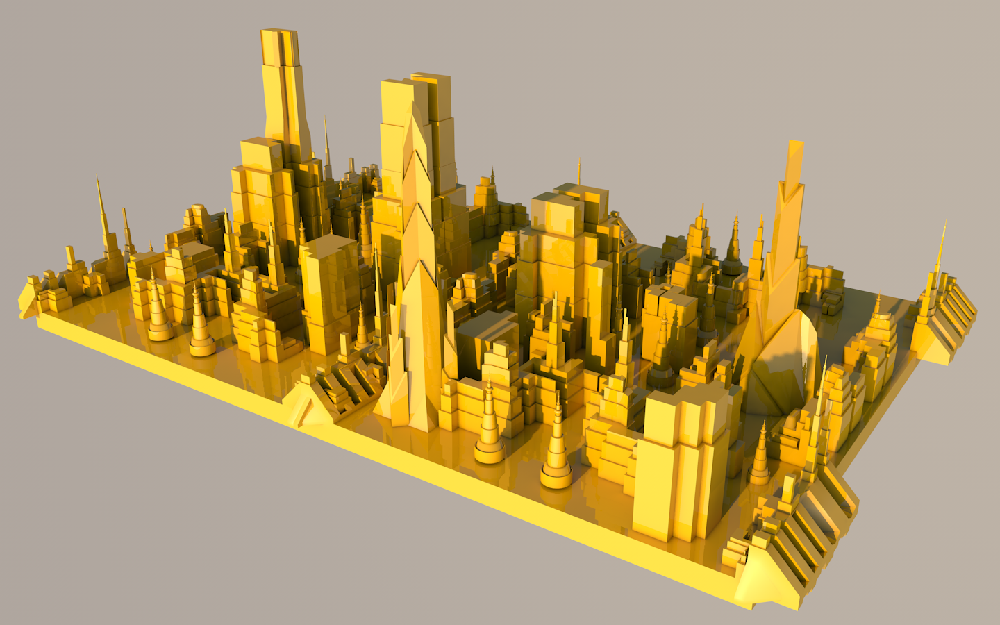 学习的一张建筑群作品 - C4D之家 - 建筑群.png