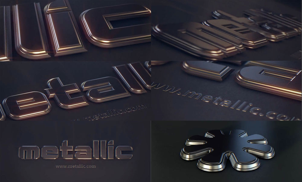 C4D工程3D金属光泽文字标题动画片头效果 AE模板