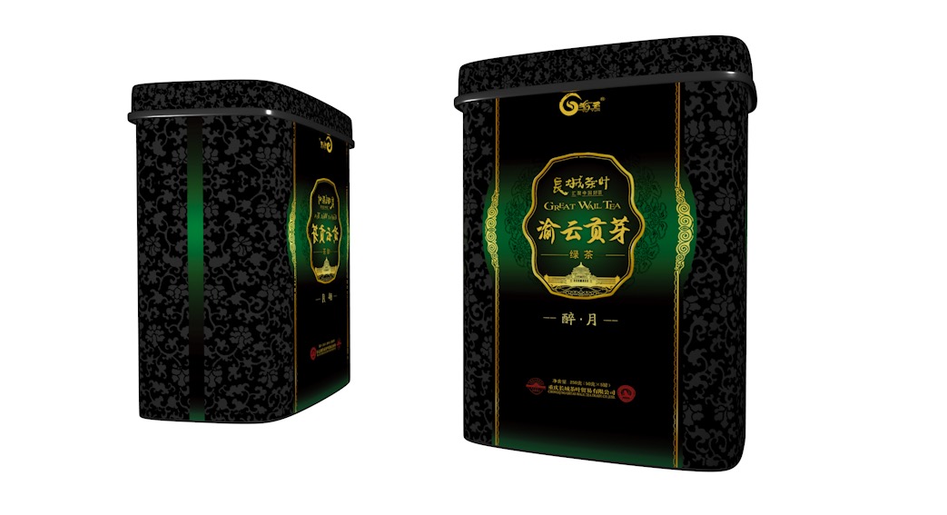 茶业包装铁盒C4D模型 Tea packaging box