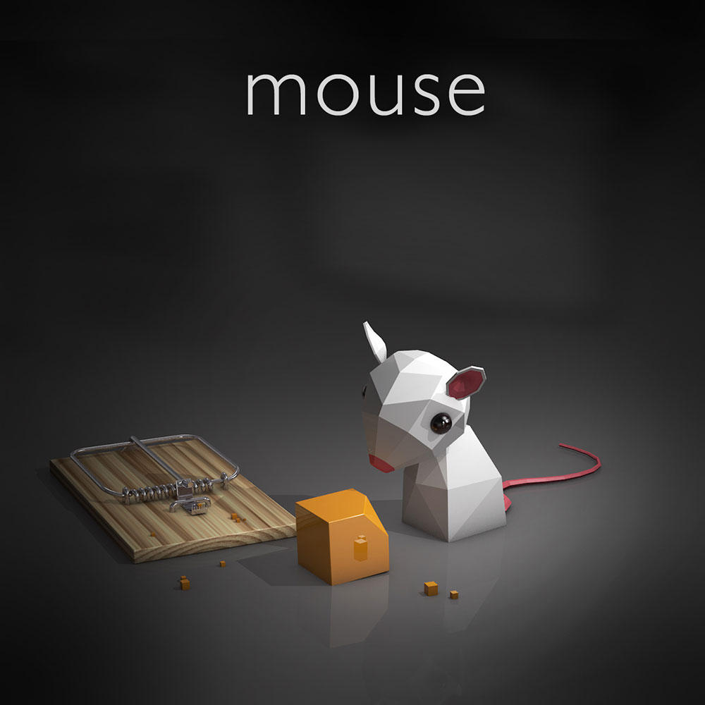 C4D低面多边形小老鼠场景工程文件 Little mouse - C4D之家 - 耗子.jpg