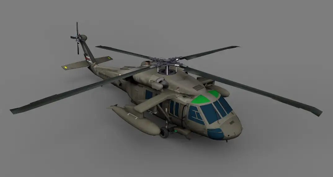 军用直升飞机C4D模型 UH-60 Blackhawk