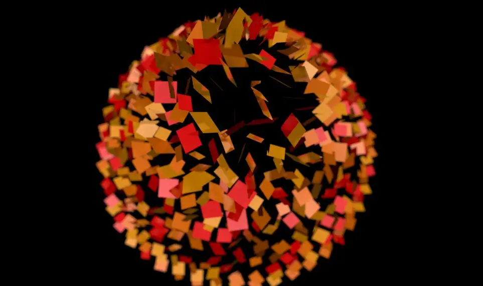 C4D七彩的纸片汇聚的圆球工程文件 C4D EXPERIMENT 4