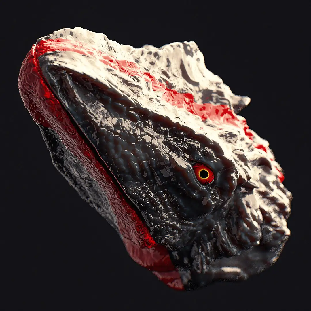 C4D实用工程第264季：鬣蜥的头C4D工程文件 c4d project - C4D之家 - [18-01-17]---Iguana-head.jpg