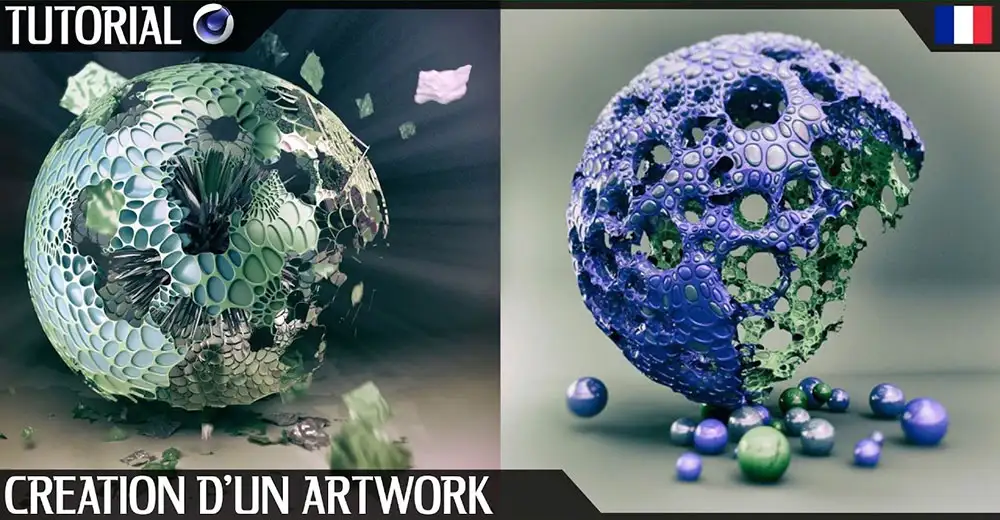 C4D使用DualGraph插件制作抽像的腐蚀圆球教程