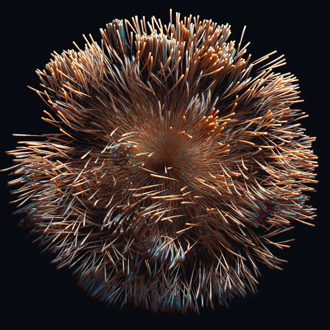 C4D实用工程第273季：外星抽象毛球生物C4D工程文件 c4d project