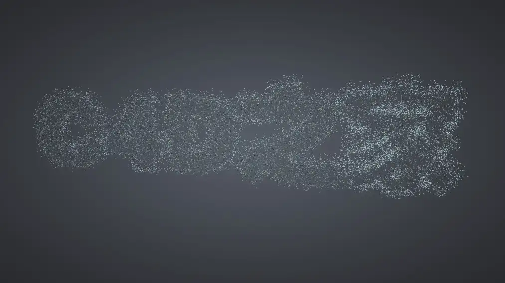C4D文字向上颗粒分解动画工程 Desintegration en particules V2