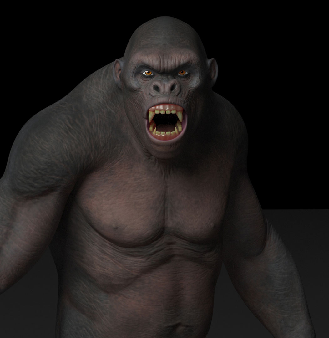 黑猩猩-金刚MAYA绑定模型 kingkong 3d model
