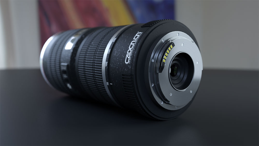 佳能相机70-350mm镜头C4D模型渲染工程文件(Octane 渲染器)