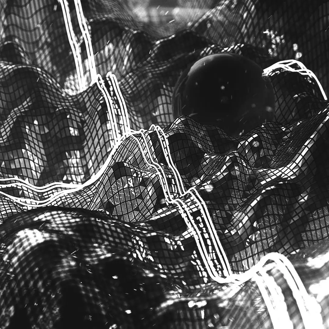 C4D实用工程第294季：波动的网格地形动画C4D工程文件 c4d project
