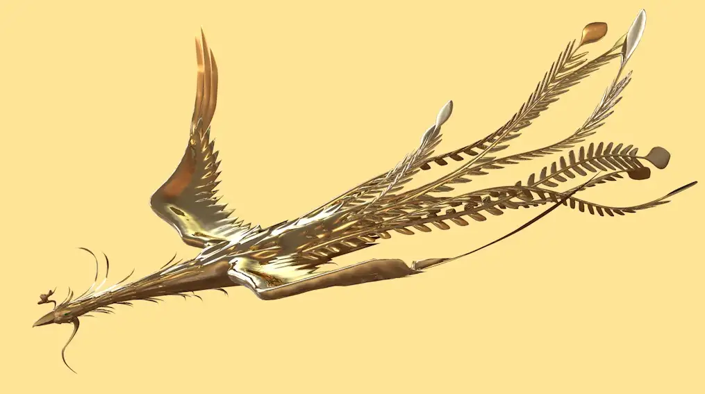 展翅翱翔的金凤凰C4D动画工程文件 Golden phoenix