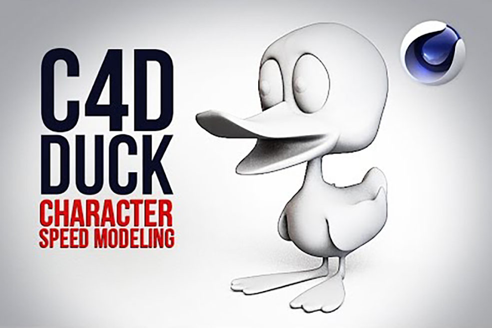 C4D多边形建模制作一个卡通小鸭子 C4D SpeedModeling - Duck