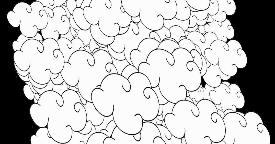 C4D粒子喷发云纹图案动画工程 nuages