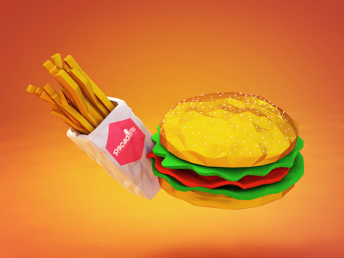 [C4D基础]低边型汉堡 - C4D之家 - 汉堡成品.jpg