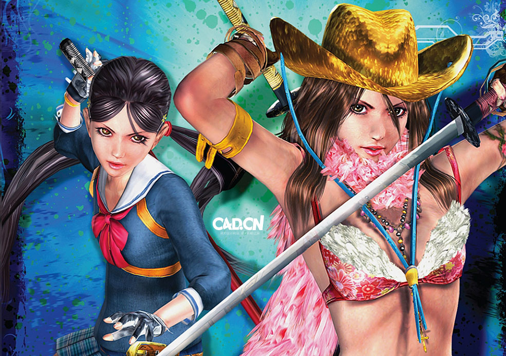 33套C4D青春美少女动作游戏《御姐玫瑰》角色动画模型合集 - C4D之家 - Onechanbara_Wii_3D_Cover_Large_US_ESRB.jpg