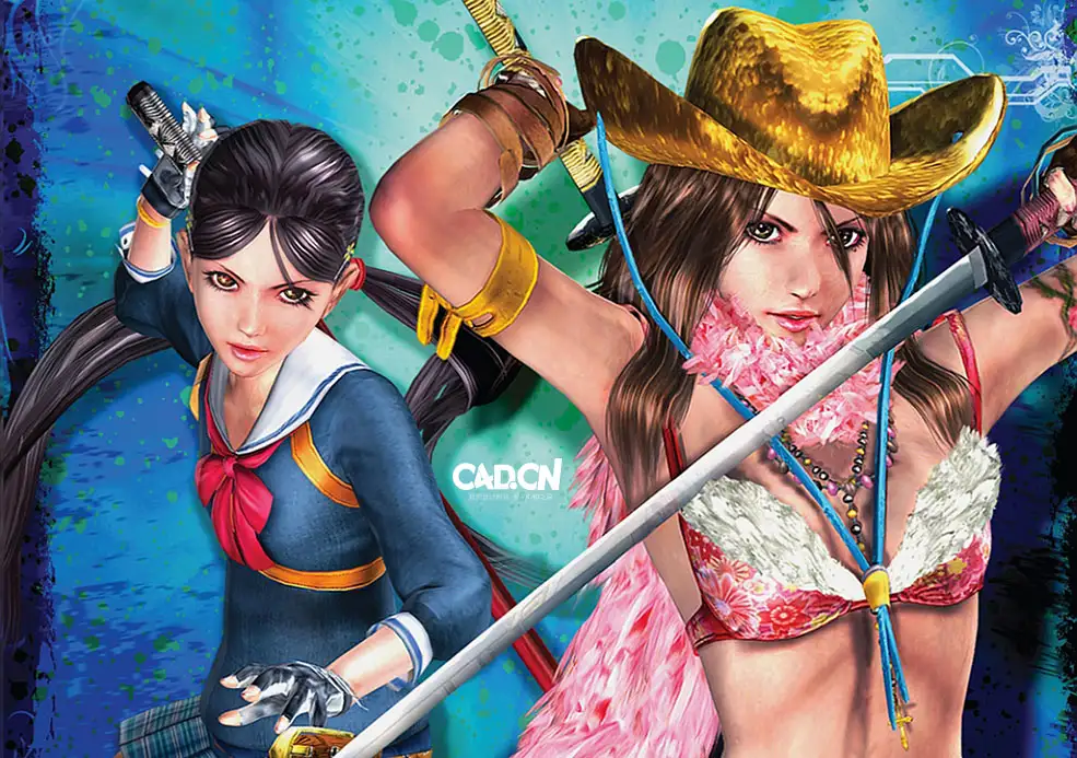 33套C4D青春美少女动作游戏《御姐玫瑰》角色动画模型合集 - C4D之家 - Onechanbara_Wii_3D_Cover_Large_US_ESRB.jpg