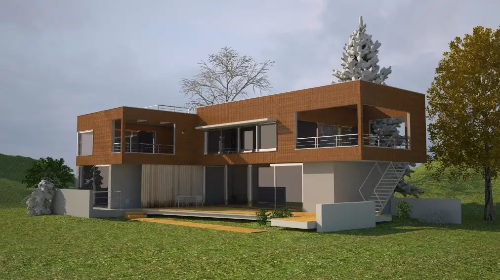 C4D FOR VRAY室外别墅渲染案例教程（含工程文件）