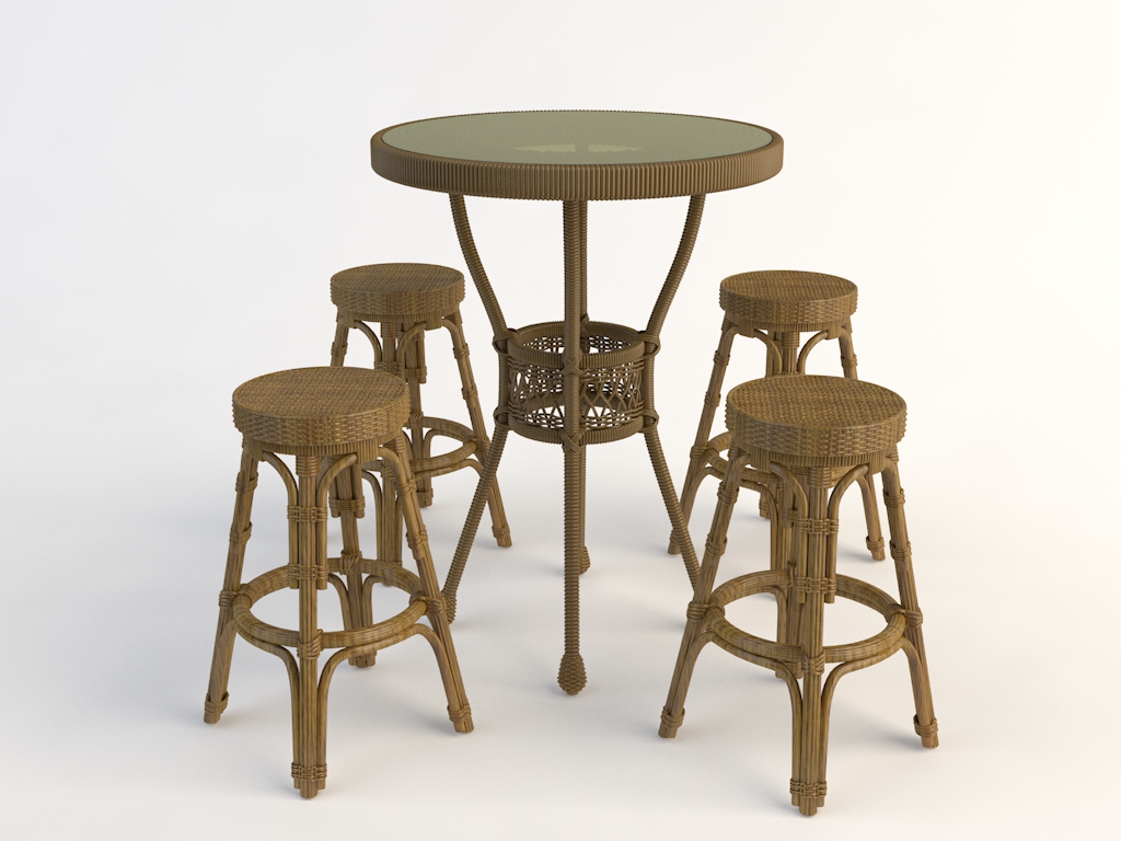 藤椅 休闲椅 茶椅 四人桌椅C4D模型 Tables and chairs -025 3d model - C4D之家 - chairs.jpg