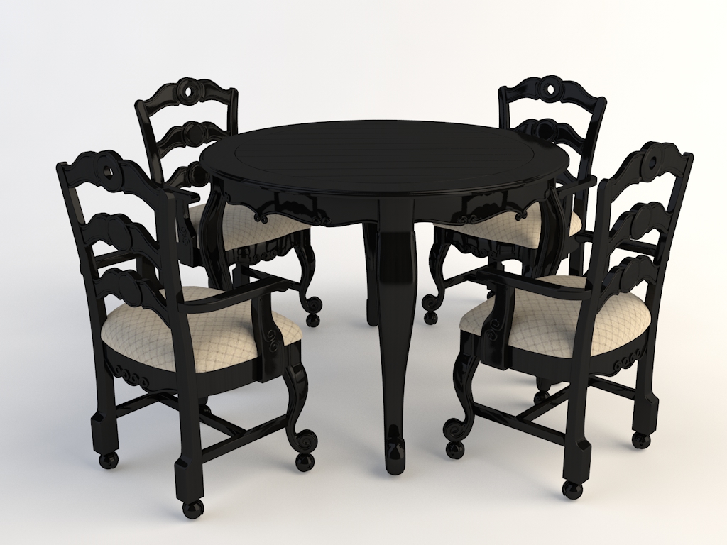 欧式桌椅 黑色餐桌C4D模型 Tables and chairs -027 3d model - C4D之家 - chairs-2.jpg