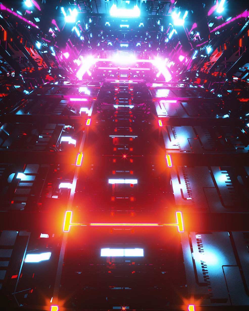 C4D实用工程第331季：绚丽的灯光科幻隧道动画C4D工程文件 c4d project