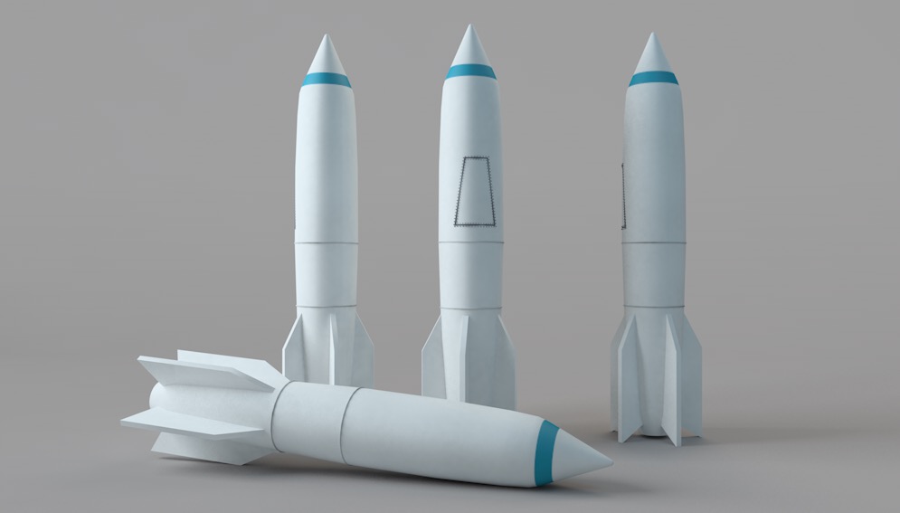 卡通小火箭C4D模型 Raketa