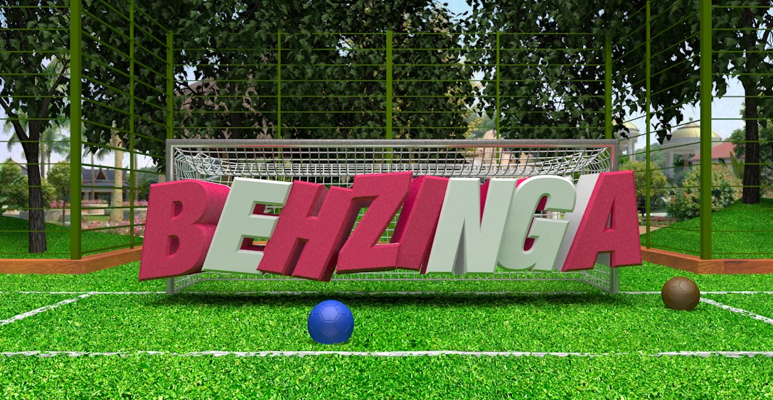 C4D足球场艺术文字“BEHZINGA”工程文件