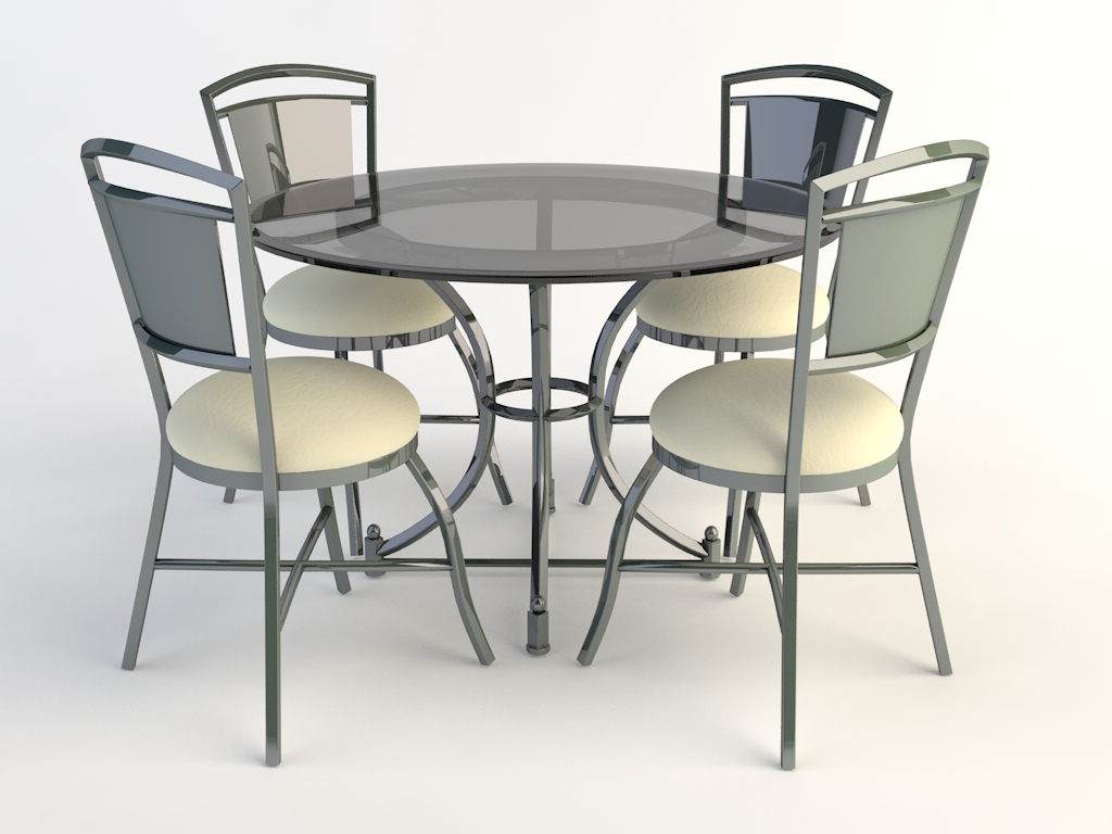 欧式铁艺桌椅 四人桌 圆桌 餐桌 玻璃桌椅C4D模型 Tables and chairs -038 3d model - C4D之家 - chairs-2.jpg