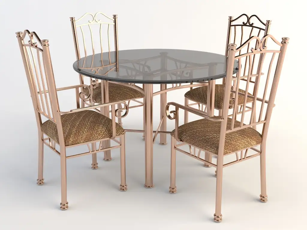 欧式铁艺桌椅 四人桌 圆桌 餐桌 玻璃桌椅C4D模型 Tables and chairs -040 3d model - C4D之家 - chairs-2.jpg