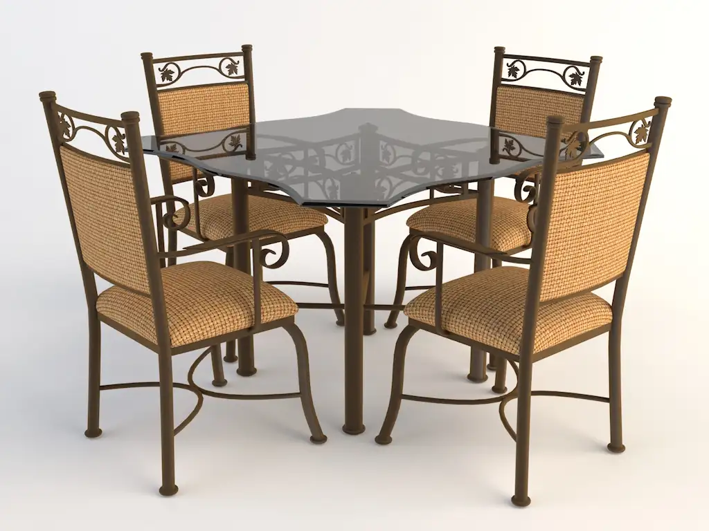 欧式铁艺桌椅 四人桌 时尚餐桌 玻璃桌椅C4D模型 Tables and chairs -044 3d model - C4D之家 - chairs-2.jpg